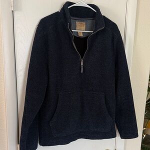 Men's Navy Zip-Up Sherpa Sweater